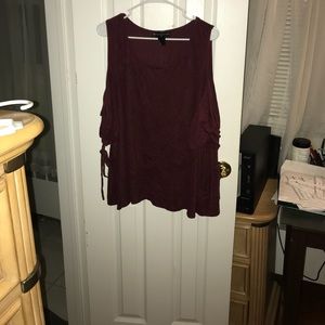 suede bare shoulders top